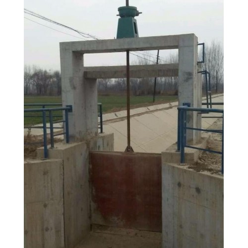 皆鑫提供0.8*0.8米鑄鐵鑲銅閘門配套手動啟閉機(jī)