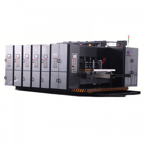 前緣式高速水墨瓦楞紙板印刷開槽粘箱一體聯動線