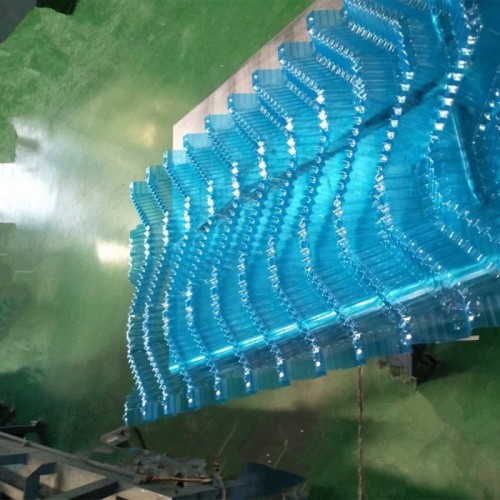 原生透明填料 透明藍(lán)S波填料 冷卻塔透明藍(lán)填料