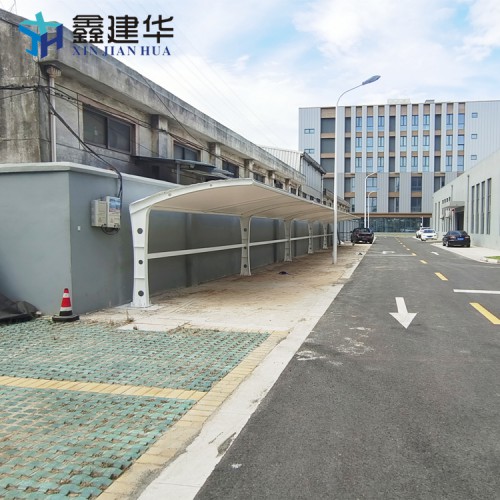 戶外電瓶車充電雨棚膜結構固定遮陽蓬電動雨棚質保十年