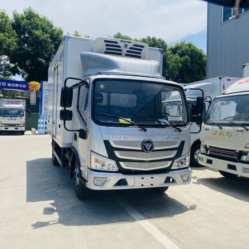歐馬可藍(lán)牌冷藏車 4米2肉鉤冷藏車